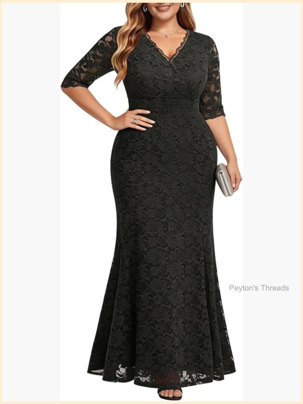 Plus Size Mermaid Lace Wedding Dress Wrap V-Neck